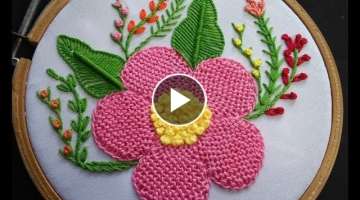 Hand Embroidery - Trellis Stitch Embroidery (Part 2)